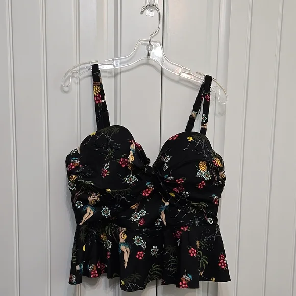 Torrid Hula Girl Tankini Top 2F - Picture 4 of 12